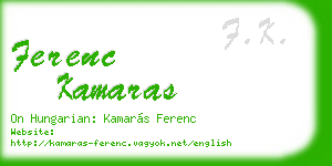 ferenc kamaras business card